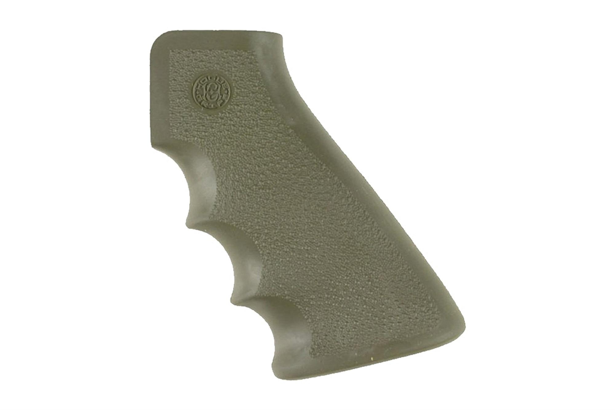 Hogue AR-15 OverMolded Pistol Grip - Finger Grooves - Olive Drab Green